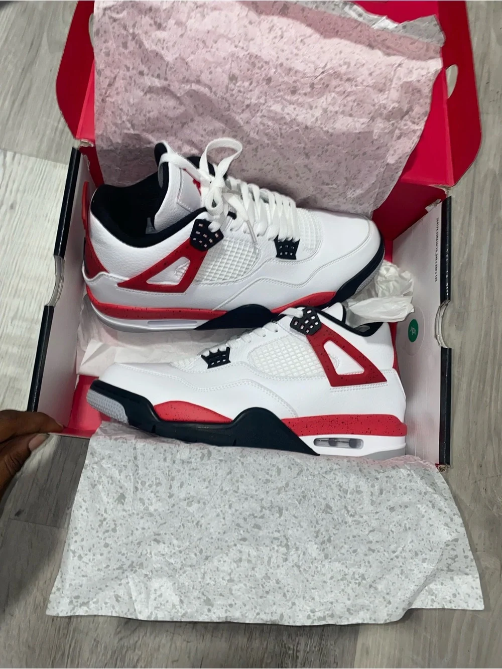 Jordan Men’s Retro Basketball Sneakers in White, Red and Black